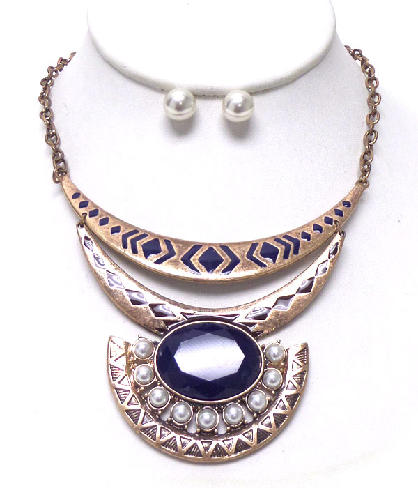 Bohemian style layer metal necklace set