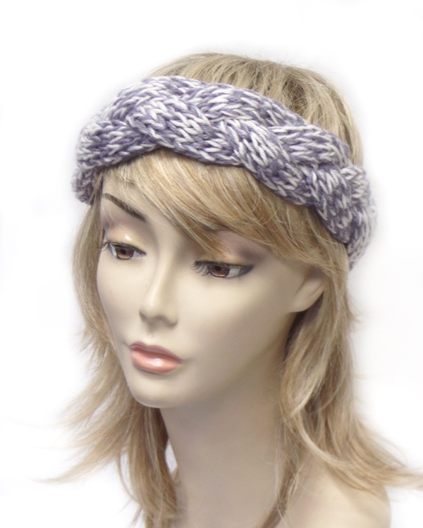Crochet knit woven winter headwrap
