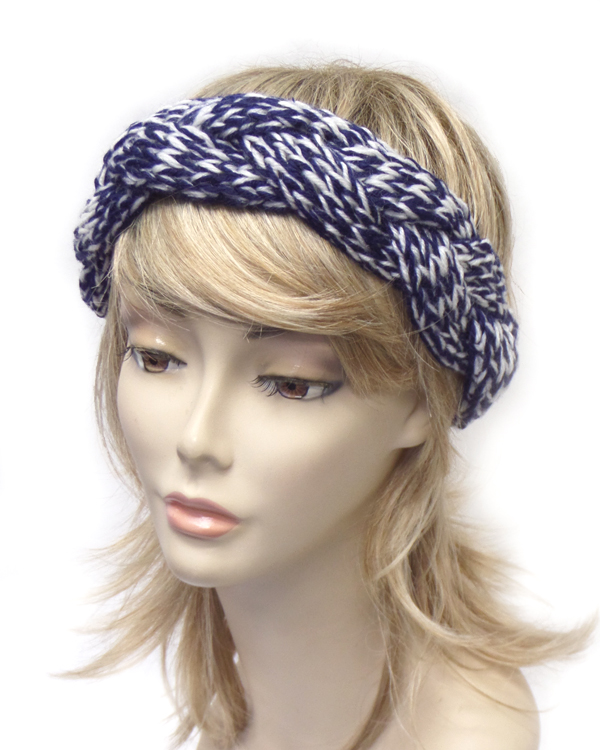 Crochet knit woven winter headwrap