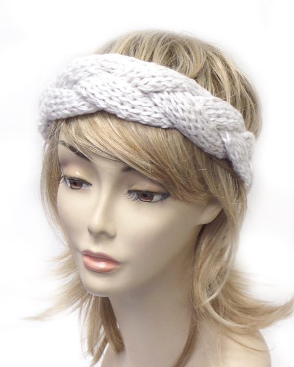 Crochet knit woven winter headwrap