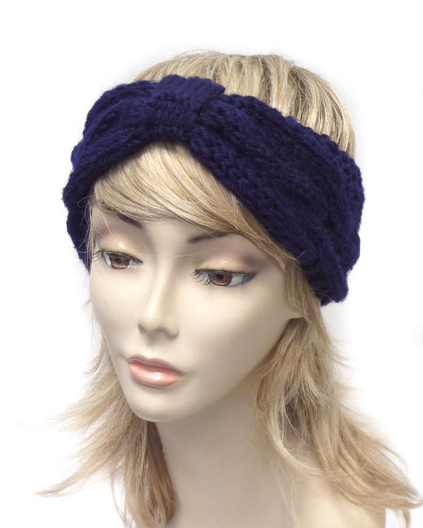 Crochet knit woven winter headwrap