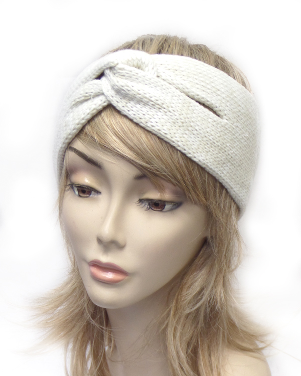 Crochet knit woven winter headwrap