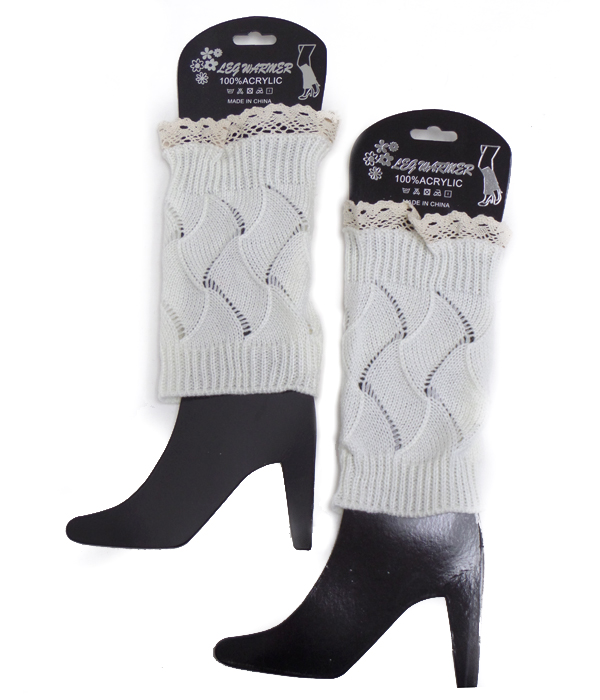 Vintage lace crochet leg warmer - boot cuffs