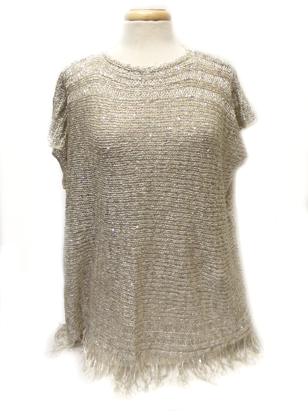 Knit and fringe shawl