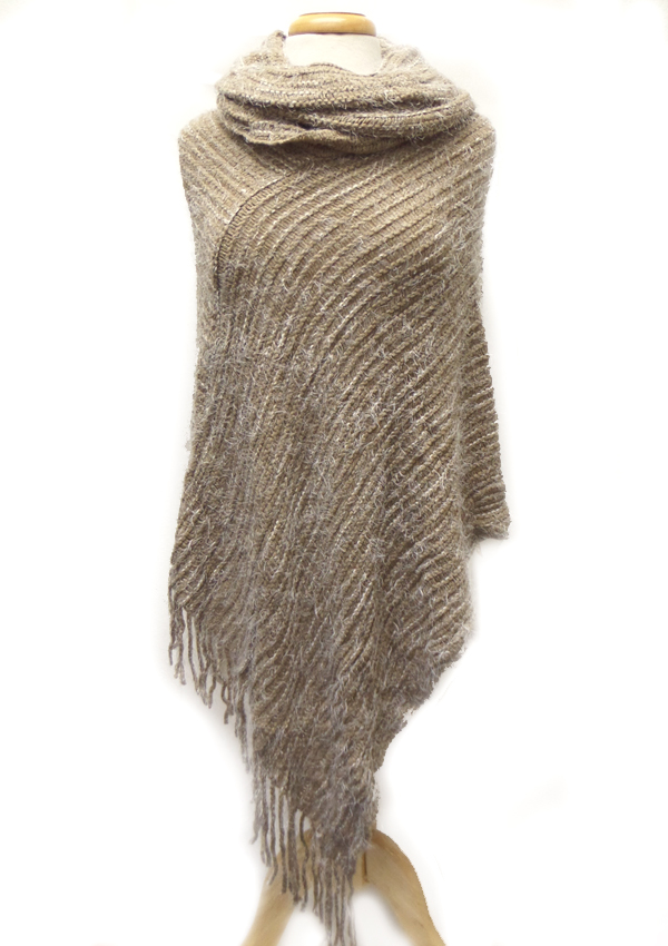 Knit and crochet shawl or stoles poncho