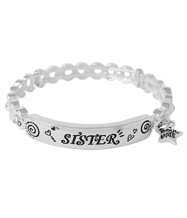 SISTER THEME STRETCH BRACELET