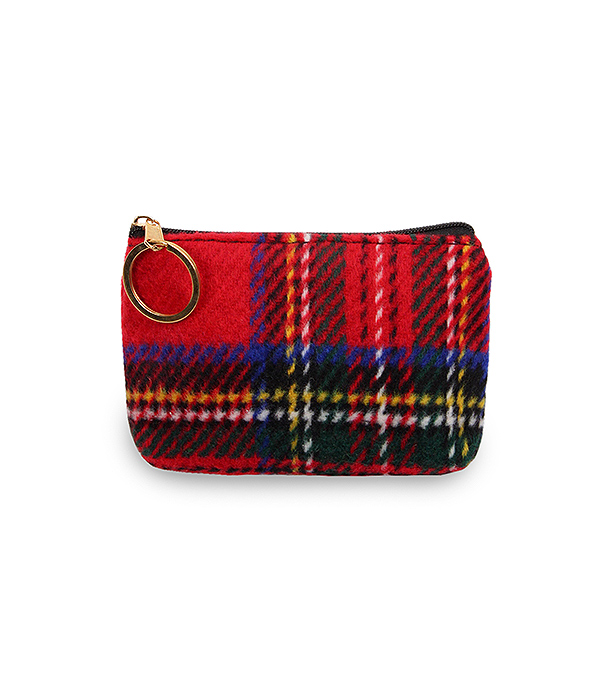 TARTAN COIN PURSE - 100% POLYESTER