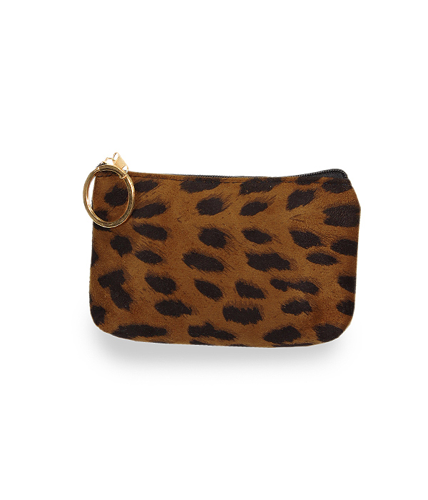 ANIMAL PRINT COIN PURSE - 100% POLYESTER