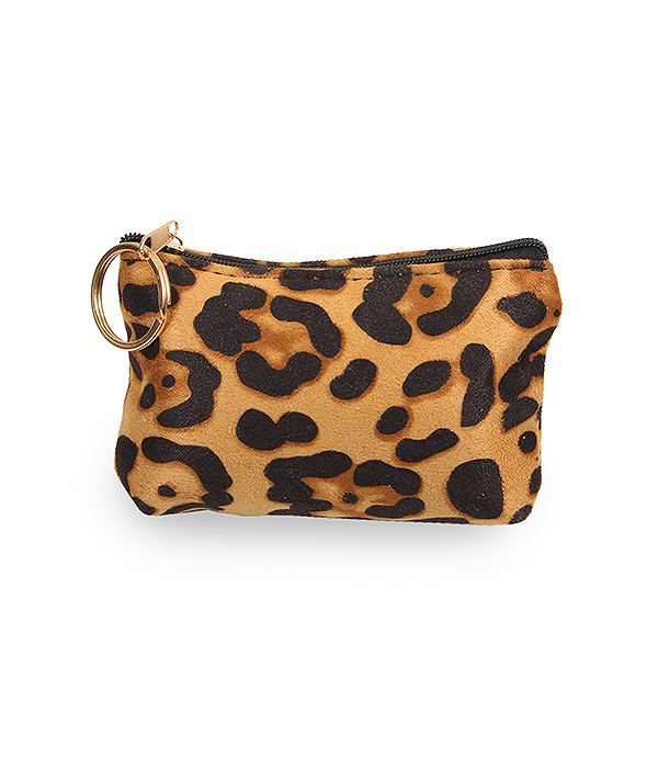 ANIMAL PRINT COIN PURSE - 100% POLYESTER