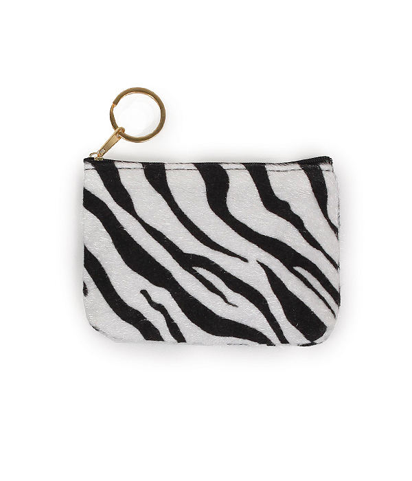 ANIMAL PRINT COIN PURSE - 100% POLYESTER