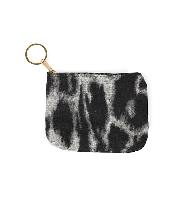 ANIMAL PRINT COIN PURSE - 100% POLYESTER