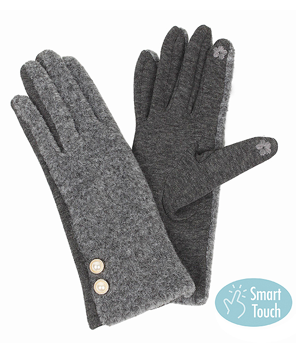 PEARL BUTTON DECO GLOVE