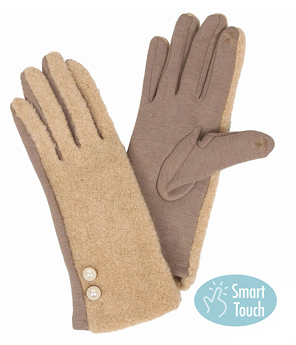 PEARL BUTTON DECO GLOVE