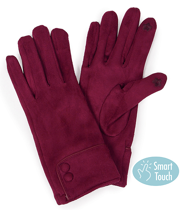 Suede cuff gloves - 100% polyester