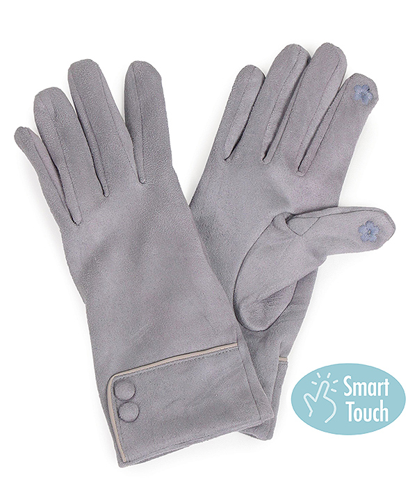 Suede cuff gloves - 100% polyester