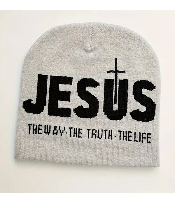 Knit beanie - jesus the way the truth the life