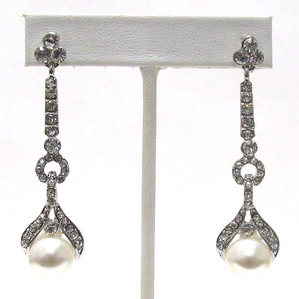 Crystal and pearl drop earring