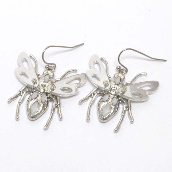 Glass wing bug earring
