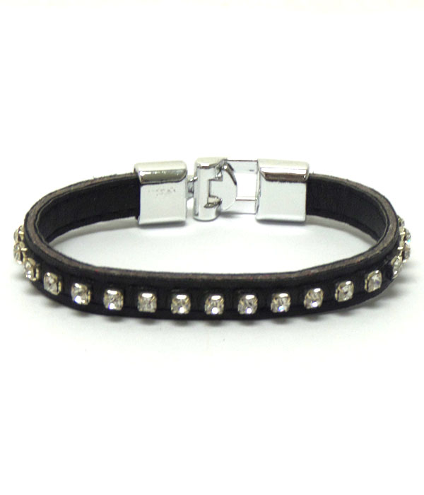 Fabric rhinestone hook bracelet 