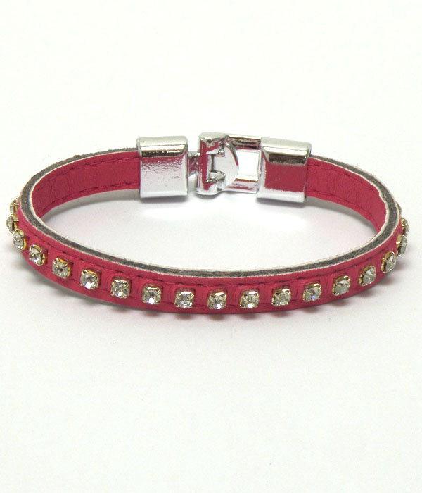 Fabric rhinestone hook bracelet 