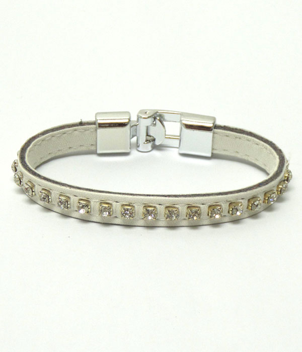 Fabric rhinestone hook bracelet 
