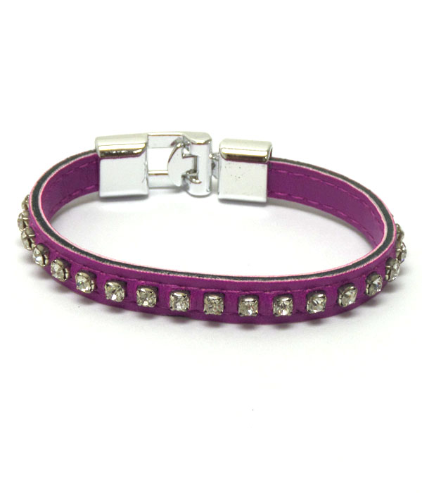 Fabric rhinestone hook bracelet 