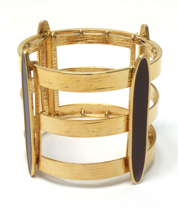 Metal with color bar bold bracelet 