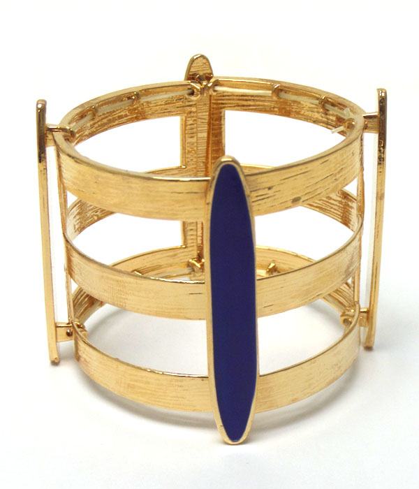 Metal with color bar bold bracelet