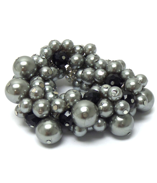 Chunky pearl and crystal bracelet 