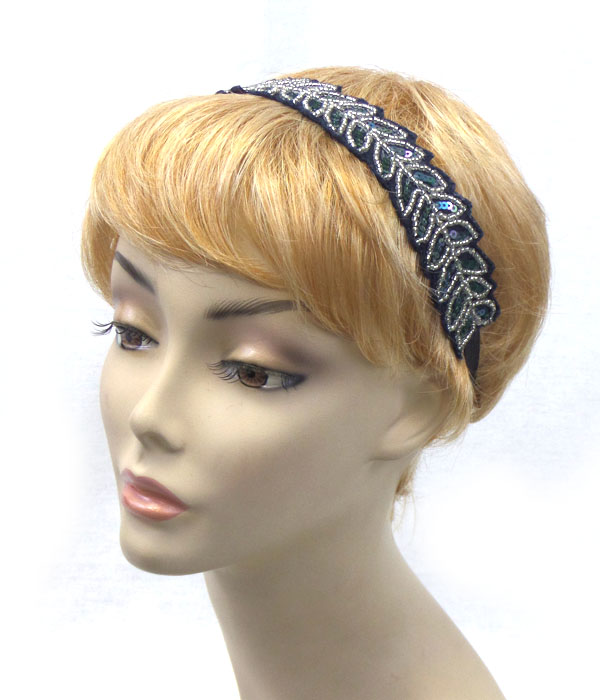 Handmade multi pattern  seedbead headband