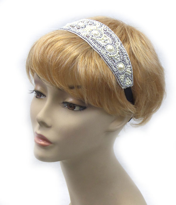 Handmade multi pattern  seedbead headband