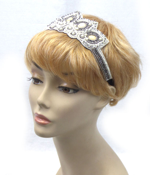 Handmade multi pattern  seedbead headband