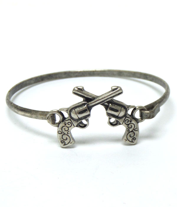 Metal gun thin bangle bracelet