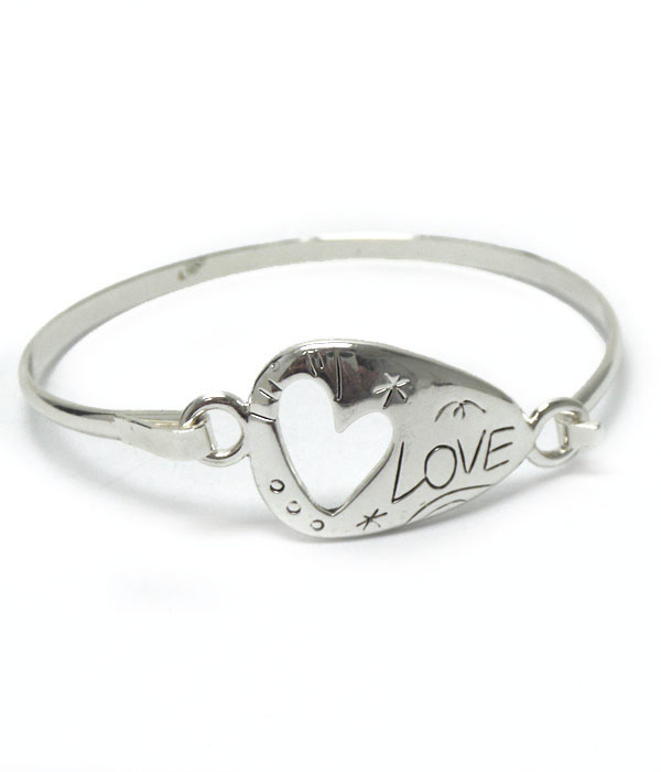 Metal  heart thin bangle bracelet -valentine