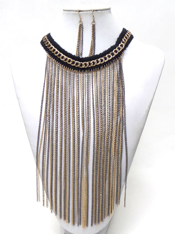 Chain with tassel drop necklace set