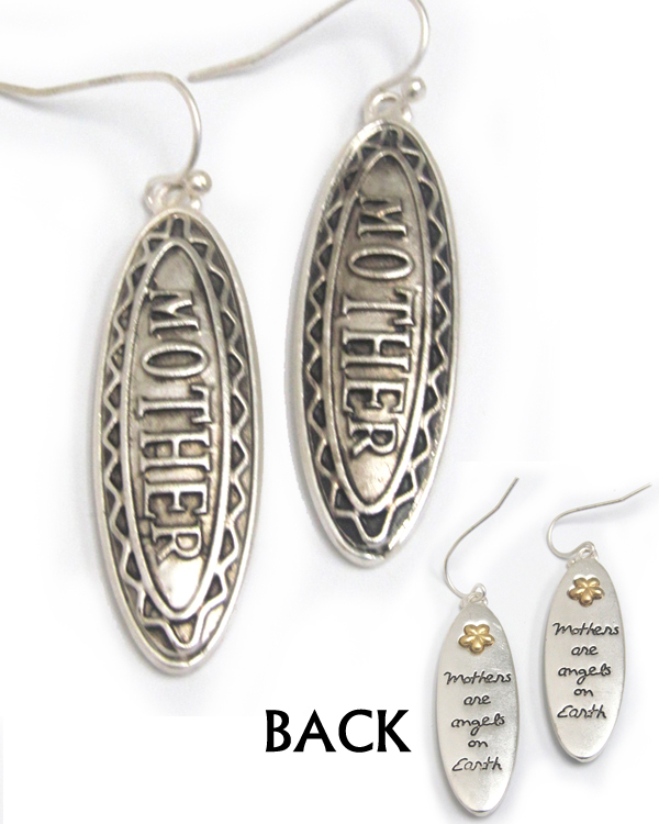 Both side message earring - angel mother