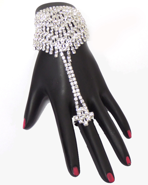 Rhinestone design ring bracelet set