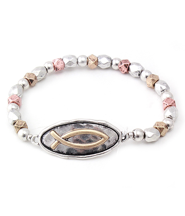 RELIGIOUS INSPIRATION FISH STRETCH BRACELET