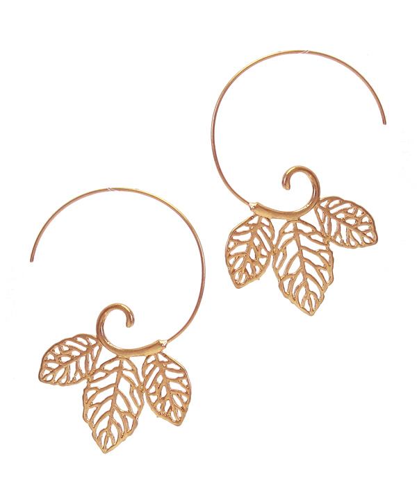 LEAF WIRE HOOK EARRING