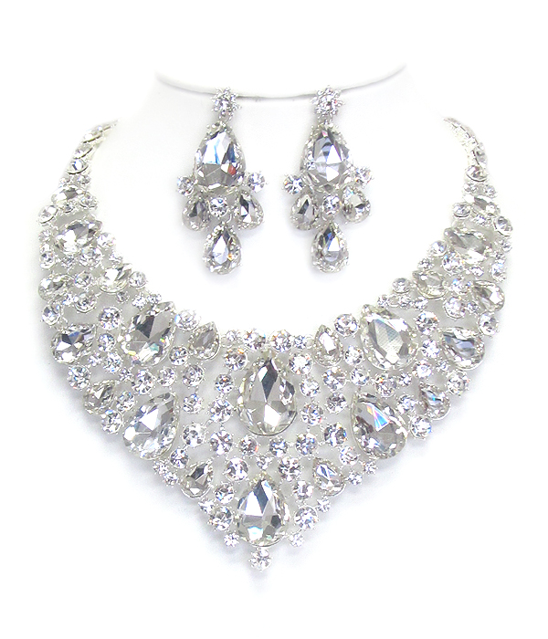 Luxury class victorian style and australian crystal party necklace set