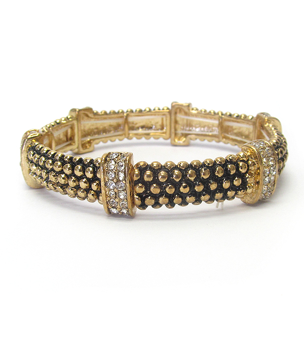 Designer textured crystal stretch bracelet