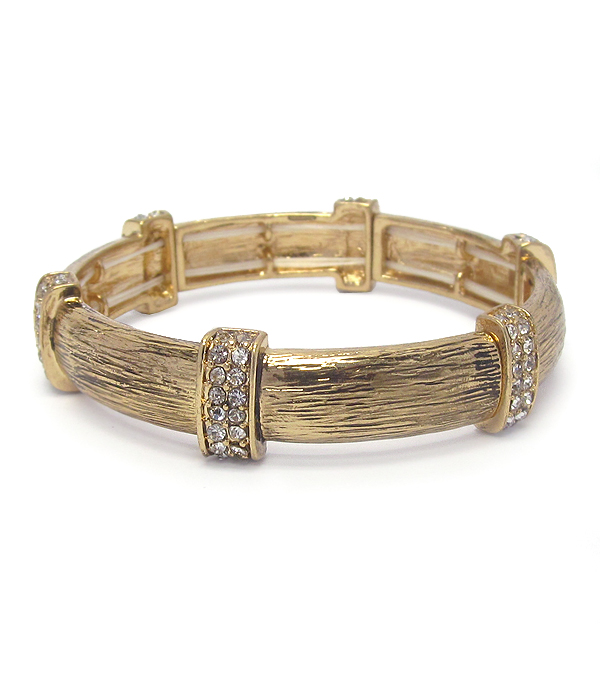 Scratch metal crystal stretch bracelet