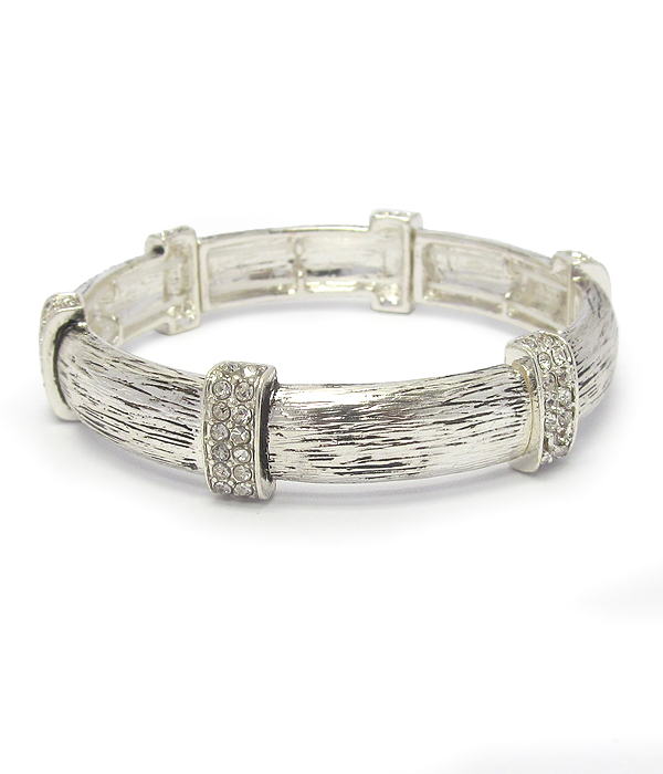 Scratch metal crystal stretch bracelet