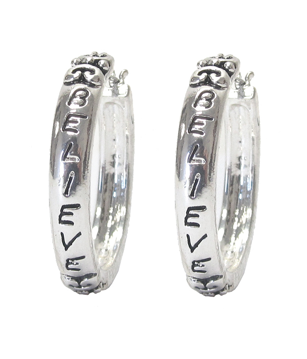 Believe hoop earring