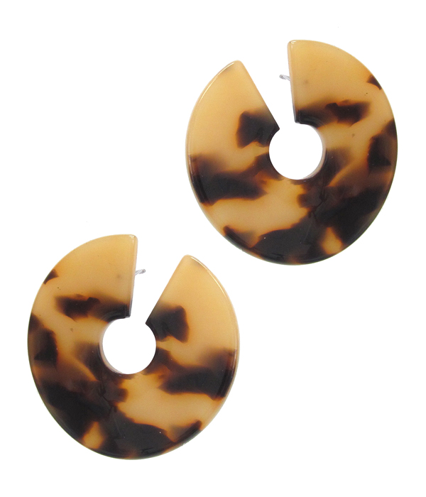 ORGANIC CELLULOSE HOOP EARRING - TORTOISE