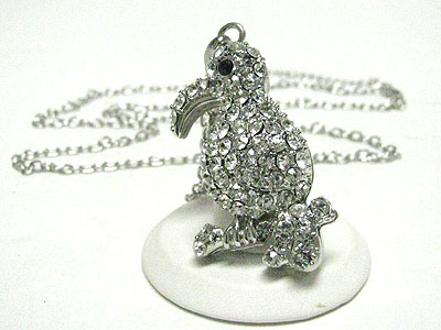 Crystal toucan pendant neckalce