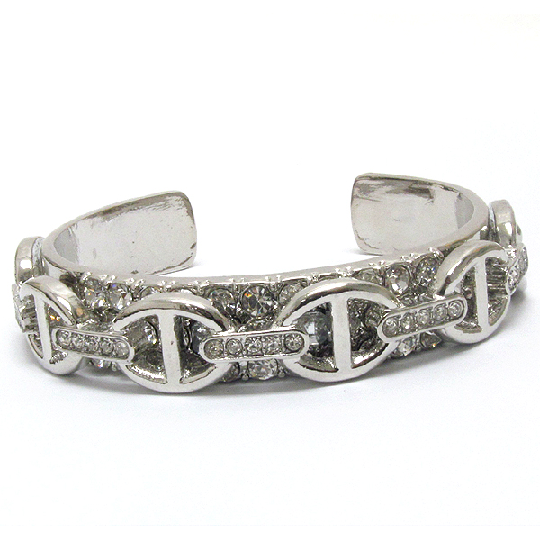 CRYSTAL DECO METAL BANGLE BRACELET