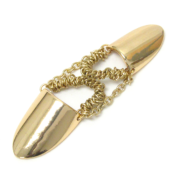 Double stretch finger and nail ring set