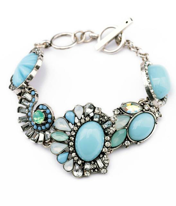 Boutique style crystal and stone luxury bracelet