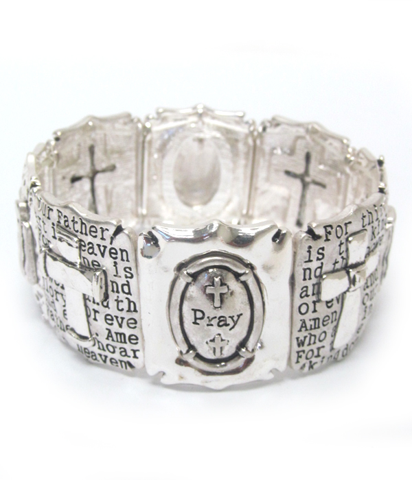 Religious inspiration stretch bracelet - lord prayer